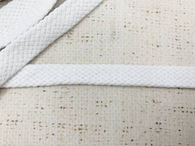 Шнур плоский х/б, ш. 10 мм, турецкое плетение, отбеленный