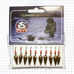 Блесна зимняя с подвесным крючком Три Кита (латунь) 2гр (10шт/уп)