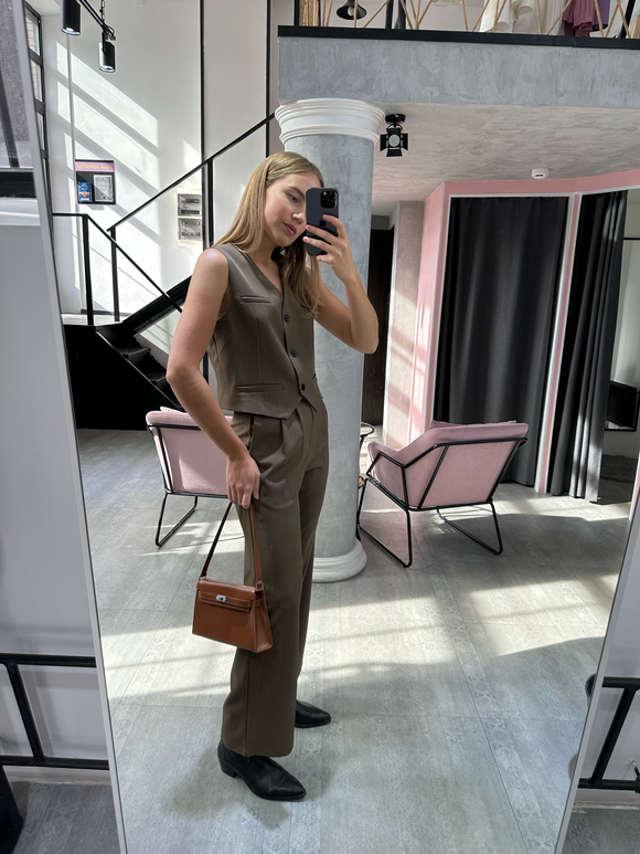 Сумка из натуральной кожи карамель