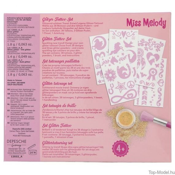 Miss Melody Glitter Tattoo Set