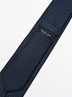 Massimo Dutti Галстук в горошек, темно-синий