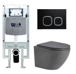 Унитаз с инсталляцией WeltWasser AMBERG 497 ST + MERZBACH 043 MT-GR + AMBERG RD-BL