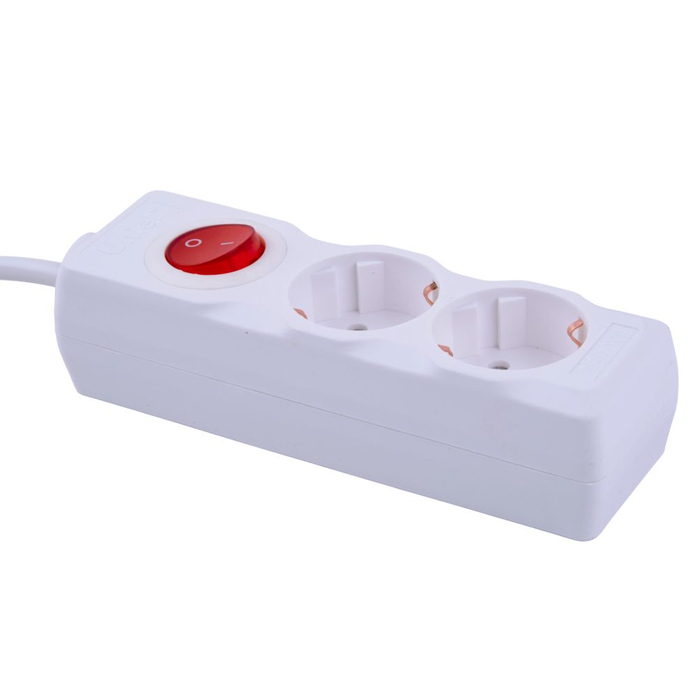 S-GCU2-1.5B WHITE Удлинитель серии Ultra. шнур 1.5м.. 2 гнезда. 16A. с-з. Белый. TM Uniel