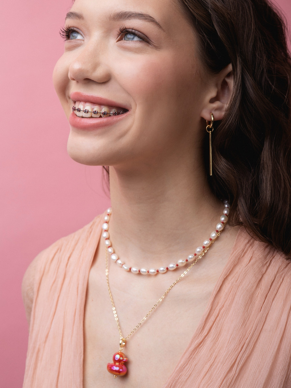 Ожерелье Черри из жемчуга и коралла