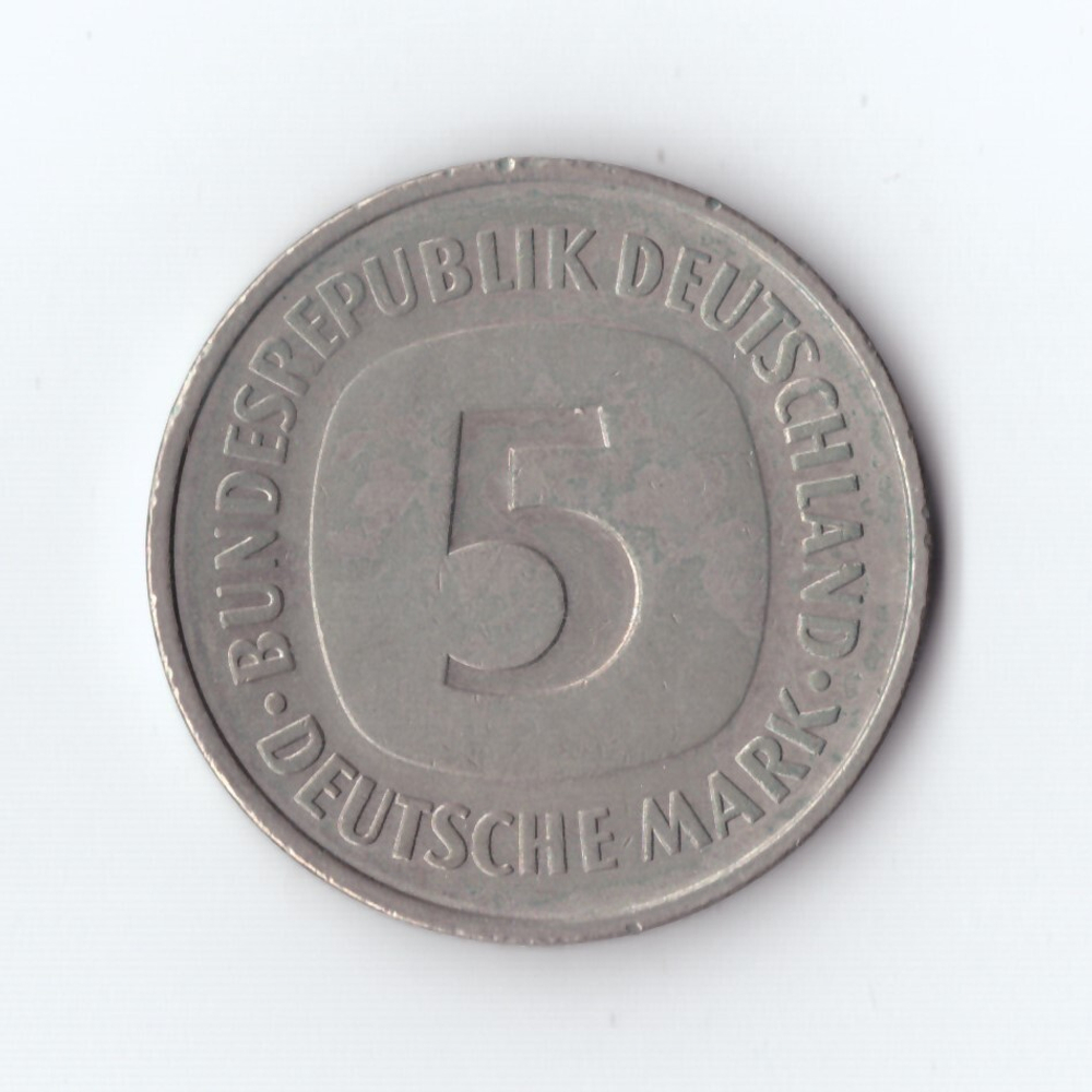 Германия 5 марок 1975 г UNC