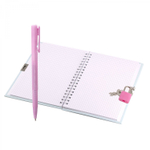 Блокнот в футляре, 17,5 см * 19,5 см, гребень, Alingar, ламин, конгрев, эффект 3D, ручка, замоч, клетка, 45 л., "Единорог", голубой