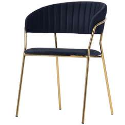 Стул Turin черный велюр с золотыми ножками