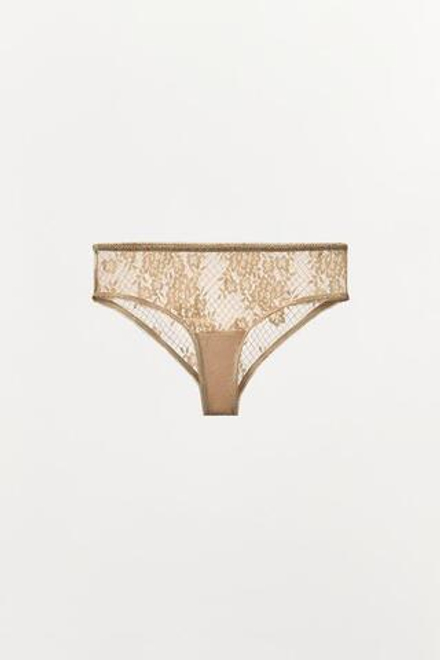 ZARA ТРУСЫ С ШИРОКИМ КРУЖЕВОМ, ЗОЛОТИСТЫЙ