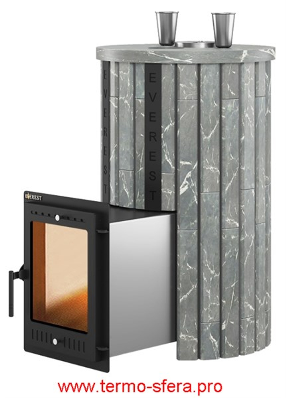 Печь для бани Эверест "Steam Master 38 INOX" Ламель Талькохлорит, S-20