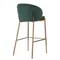 Барный Coral, темно-зеленый велюр с золотыми ножками