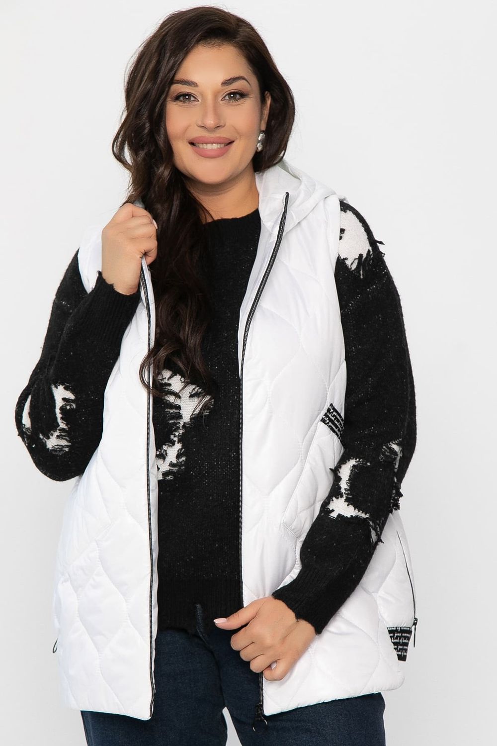 Жилет утепленный Дана Мур (белый) Б14308-18М LT Collection