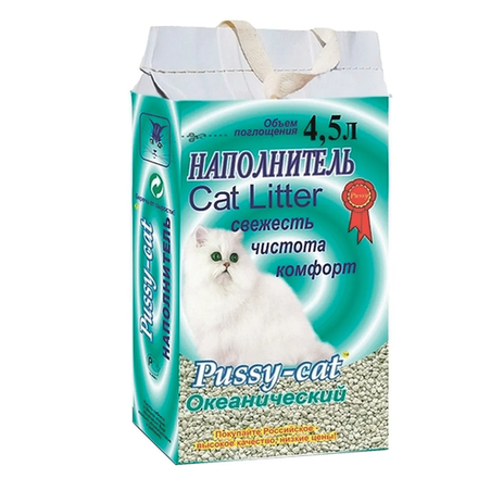 Наполнитель Pussy-Cat 4.5л Cat Litter Океанический впитывающий для кошек