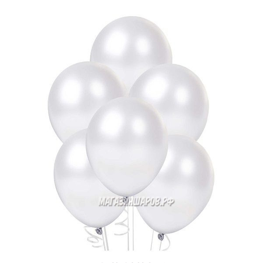 Белые шары "Перламутр" с гелием