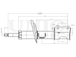 Амортизатор газовый передней подвески правый UNIO SAB-10097