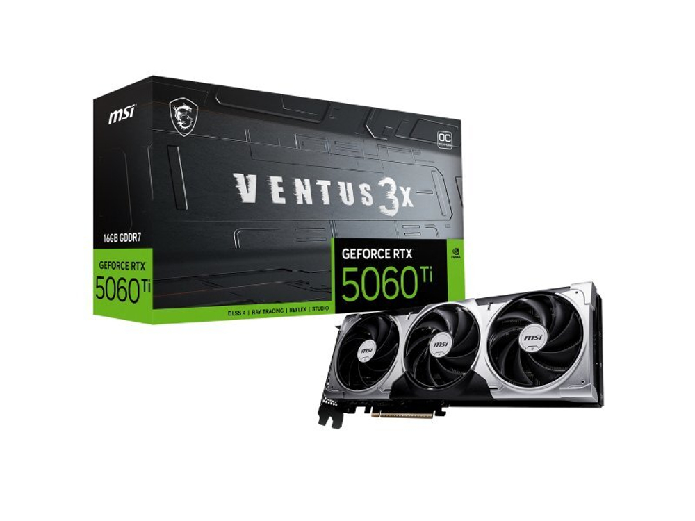 Видеокарта MSI Nvidia GeForce RTX 5060 Ti [RTX 5060 Ti 16G VENTUS 3X OC]