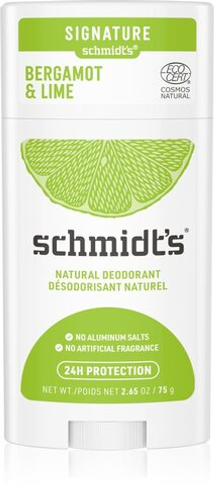 Schmidt's Bergamot + Lime - набор стик-дезодорантов 5 шт. / relaunch 75 g х 5 / GTIN 8710522489833
