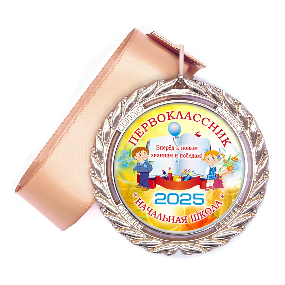 Медаль металл Premium 70 мм., лента в комплекте. Прн. "Книга"