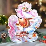 Наклейка новогодняя бумажная 20см, sх02-04