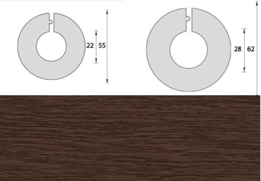 Розетта для труб 28мм "ИД" Каштан (3/4")