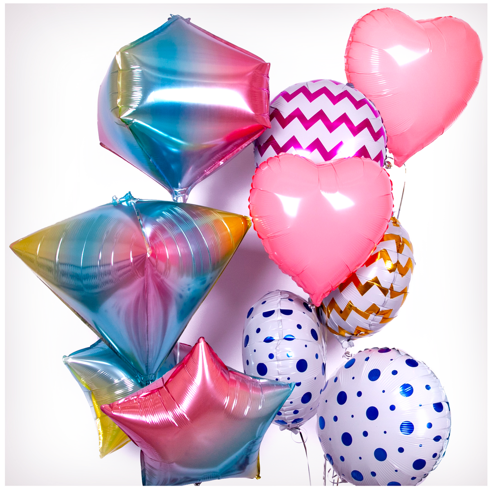 Шар (18"/46 см) Звезда, Нежная радуга, Градиент 1 шт.