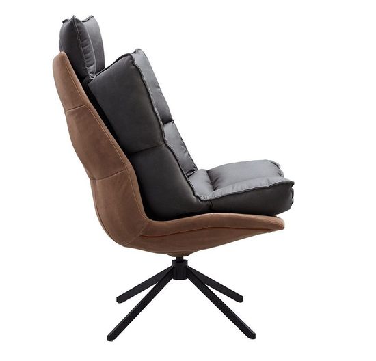 Кресло Husk серое с коричневым метал.ножки