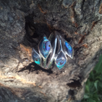 Кольцо ЛИСТЬЯ, серебро/перламутр