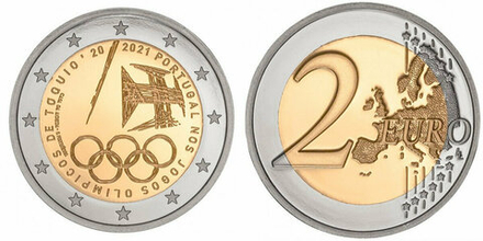 Португалия 2 евро, 2021 Летние Олимпийские игры в Токио UNC