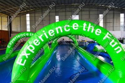 Водная горка без надувного дна, на подкачке ТУРБО "Хит", 152*6,6*2 м