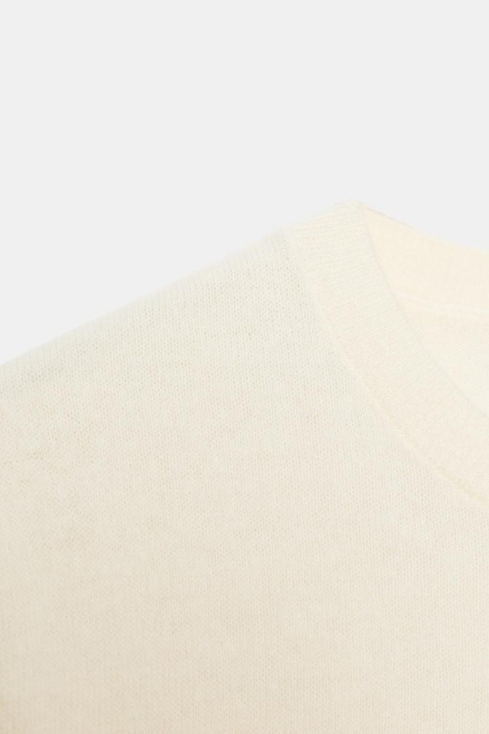 ZARA СВИТЕР ИЗ 100% ШЕРСТИ С КОРОТКИМИ РУКАВАМИ, ЭКРЮ