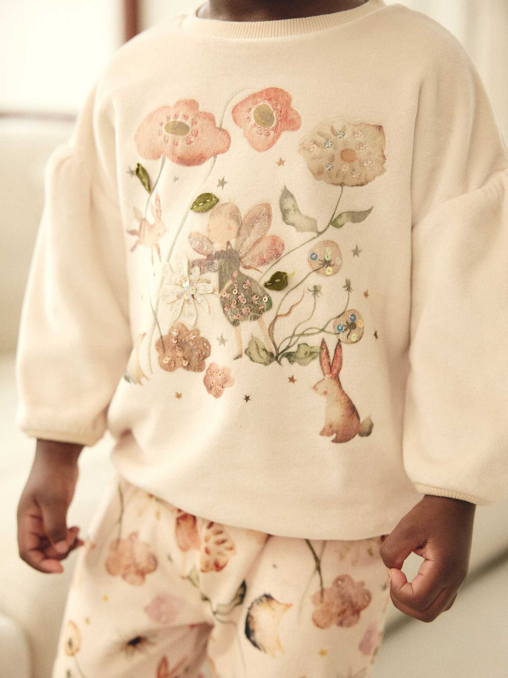 Пижама флисовая для девочки Next B55-964, Кремовый