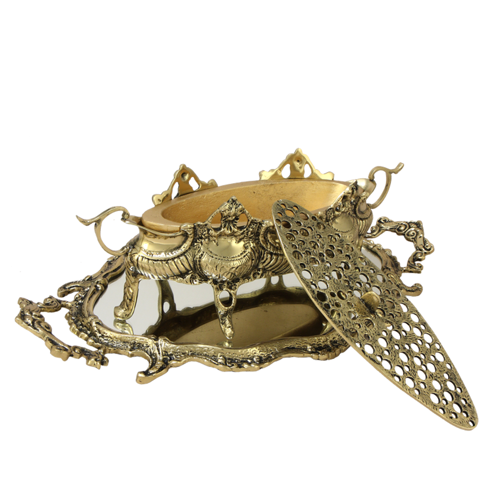 Bello De Bronze Подставка для цветов для икебаны бронзовая с подносом-зеркалом