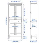 Шкаф со стеклянными дверцами - IDANÄS/IDANАS   IKEA/ ИДАНАС ИКЕА, 81x39x211 см, темно-коричневый