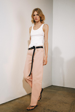 ZARA ДЖИНСЫ ZW COLLECTION BARREL ПЭЧВОРК СО СРЕДНЕЙ ПОСАДКОЙ, РОЗОВЫЙ