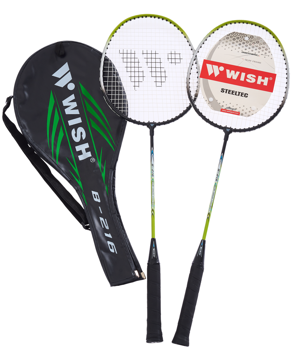 Набор для бадминтона Steeltec 216, 2 ракетки, зеленый