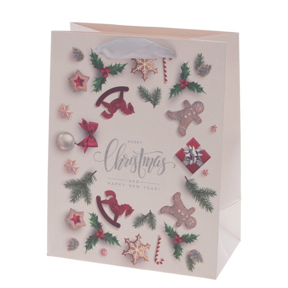 GAEM Пакет подарочный (бумага, плотность 210г/м2, блок микс 12шт), L18 W10 H23 см, 4в.