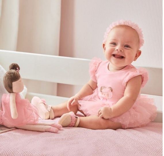 Боди и повязка Mayoral Newborn Нежно-розовая