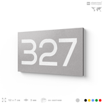 Номер на дверь 327, табличка на дверь для офиса, квартиры, кабинета, аудитории, склада, серая 120х70 мм, Айдентика Технолоджи
