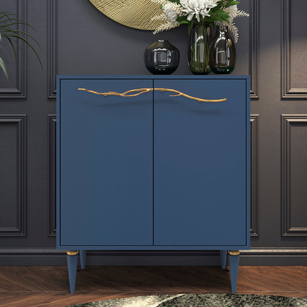 Комод Арт Колор matte Классик Голд с 2 полками Королевский синий матовый