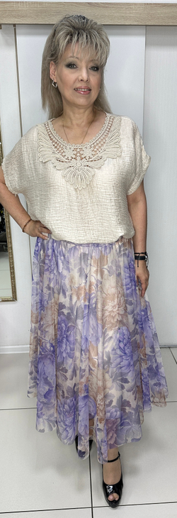 Итальянская цветная юбка на поясе-резинка