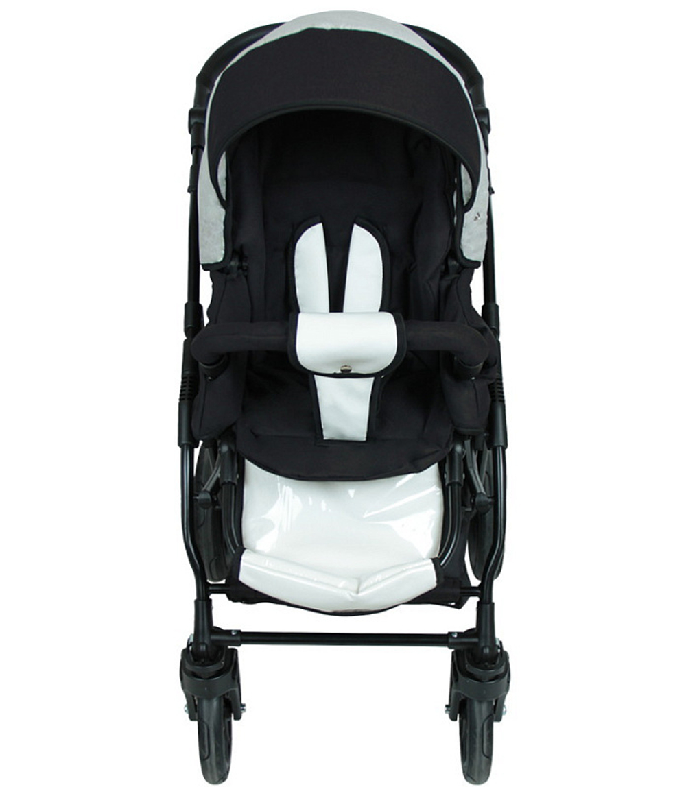 Детская коляска Alis Alvaro F 3 в 1 Al 04 т.серый+св.серый+белая кожа