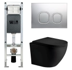 Унитаз с инсталляцией WeltWasser AMBERG 350 ST + MERZBACH 043 MT-BL + AMBERG RD-MT CR
