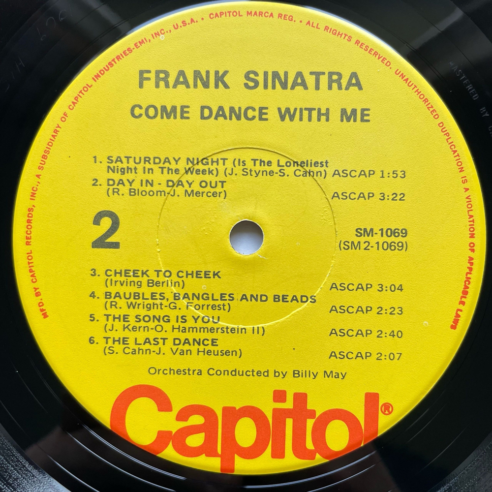 Винтажная виниловая пластинка LP Frank Sinatra With Billy May And His Orchestra Come Dance With Me (США 1975)