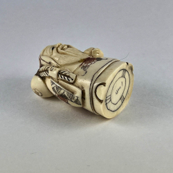 Статуэтка нэцкэ Фукурокудзю с тыквой-горлянкой и персиком