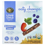 Love Child Organics, Nature's Path, органические батончики Oaty Chomps™, для детей от 12 месяцев, голубика и морковь, 5 батончиков в индивидуальной упаковке, 23 г (0,8 унции)