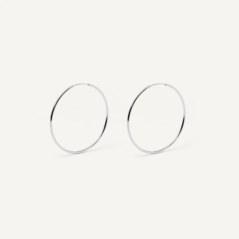 Серьги-конго Широкое Серебро – 4.5 см