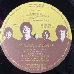 Винтажная виниловая пластинка LP The Beatles Love Songs (Holland 1977) Yesterday