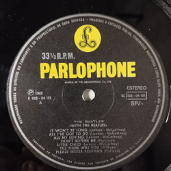 Винтажная виниловая пластинка LP With The Beatles (Portugal 1977)