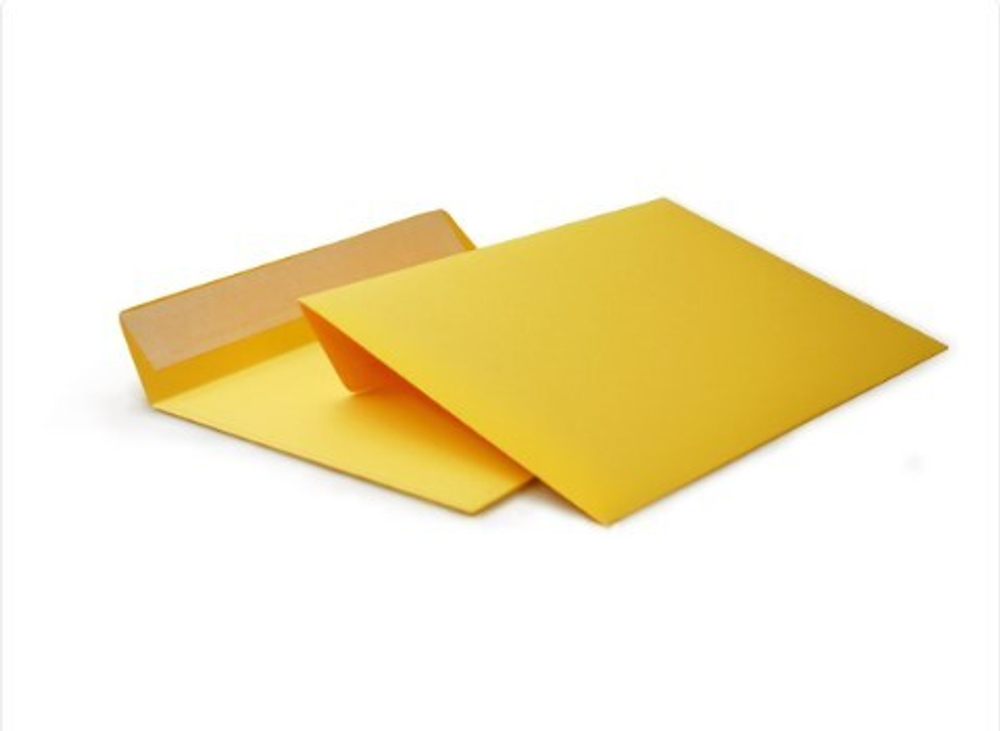 Конверт из бумаги желтого цвета C6 (114х162 мм), 120 г/м²