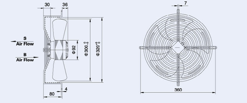 Вентилятор Weiguang YWF-4D-300-S(B)-92/35-G (YWF(K)4D300-Z)
