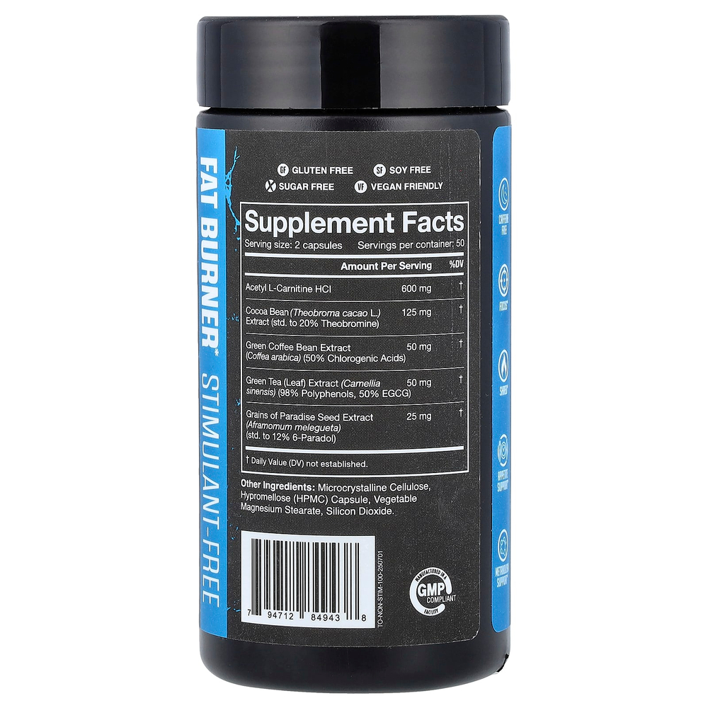 JNX Sports, The Omen!®, жиросжигатель без стимуляторов, 100 веганских капсул